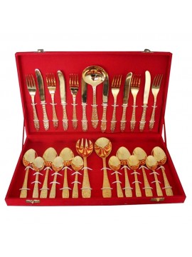 Dekor world 27 pc gold plated cutlery set large